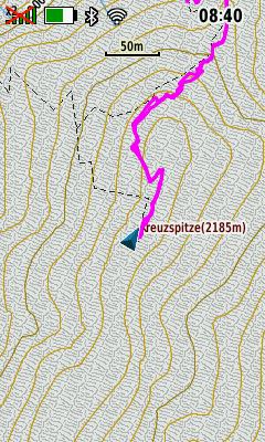 Garmin Transalp Kreuzspitze mit Track