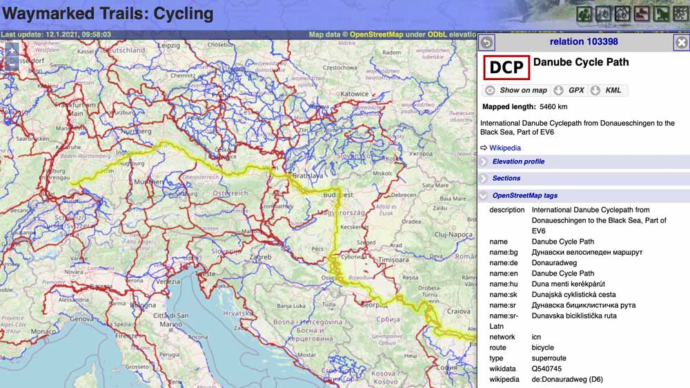 Waymarked Trails - Der Donau-Radweg