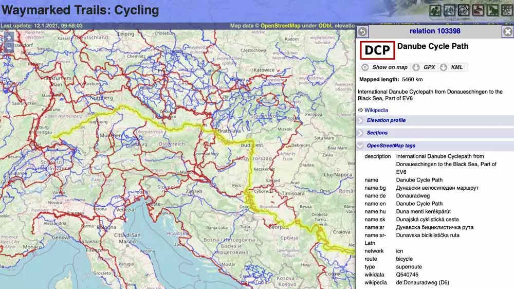 Waymarked Trails - Der Donau-Radweg
