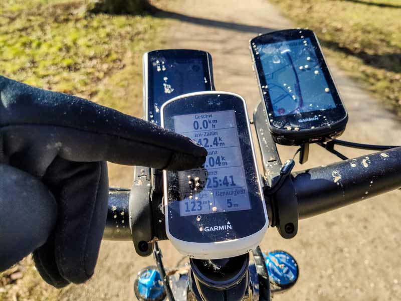 Garmin Edge & Touchscreen Fahrradhandschuhe 1 Garmin Edge Fahrradcomputer & Fahrradhandschuhe