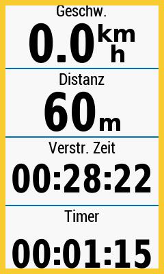 Garmin Edge Explore - Timer-Felder bei Auto Pause