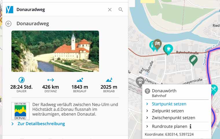 Bayernnetz für Radler - Fahrradtouren in Bayern planen 1 Bayernetz für Radler - Startpunkt setzen