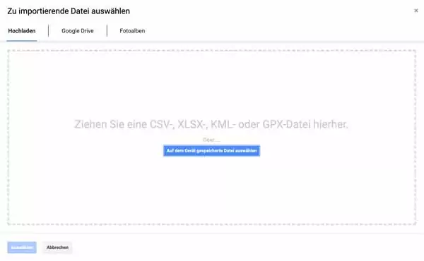 Google Maps - GPX & KML Dateien für Fahrradtouren importieren 4 Google Maps - GPX oder KML Datei hochladen