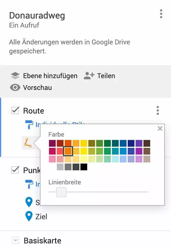 Google Maps - GPX & KML Dateien für Fahrradtouren importieren 5 Google Maps - Die Fahrradtour bearbeiten