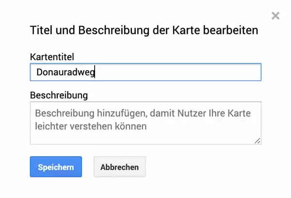 Google Maps - GPX & KML Dateien für Fahrradtouren importieren 3 Google Maps - Die neue Karte benennen