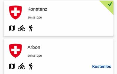 swisstopo Karten in Locus Map Pro