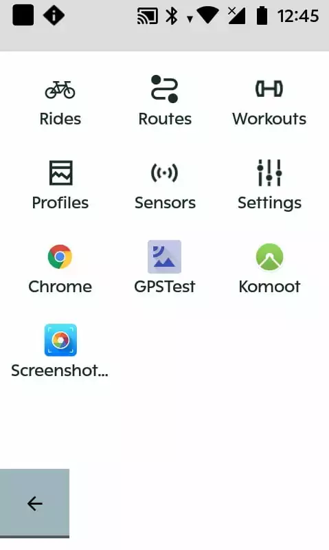 Karoo 2 - Zugriff auf Settings