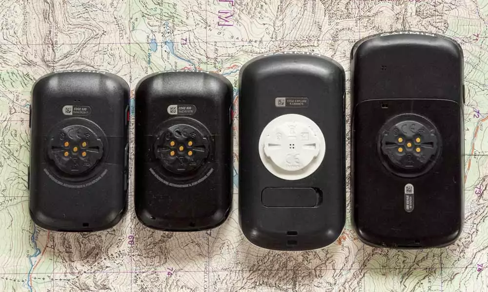 Garmin Edge Modelle, Rückseite