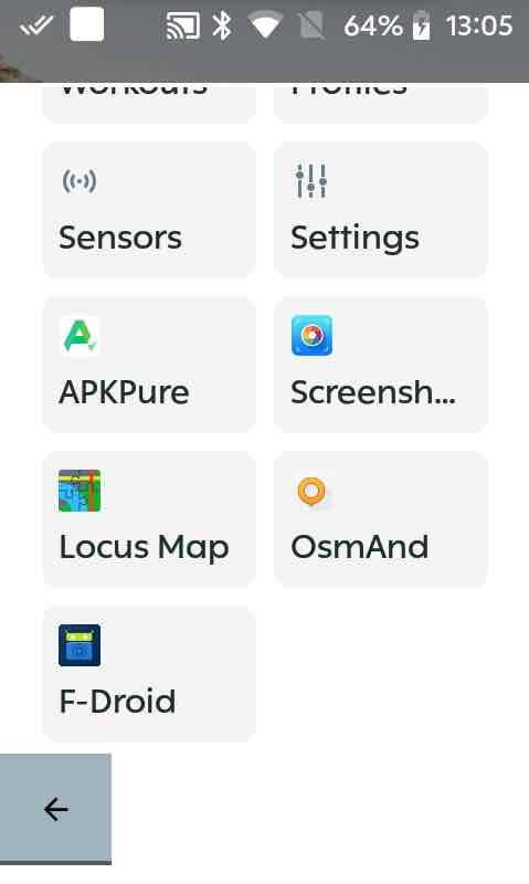 Karoo 2 - Installierte Android Apps