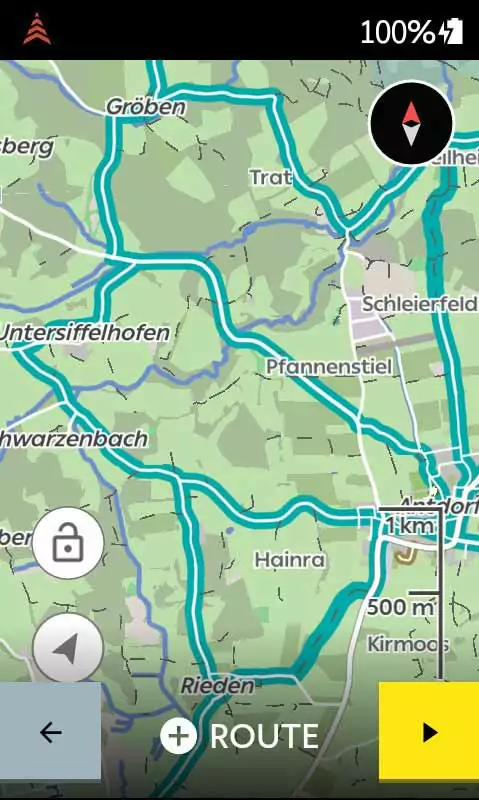 Hammerhead Karoo 2 Test - Hammer Fahrrad-Navi für die Saison 2024? 14 Karoo 2 Karte - Markierte Routen in blau