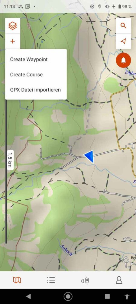 Planen von Strecken in der Garmin Explore App 6 Planen einer Strecke in Explore - 1