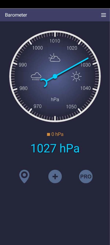 Luftdruckanzeige in der 