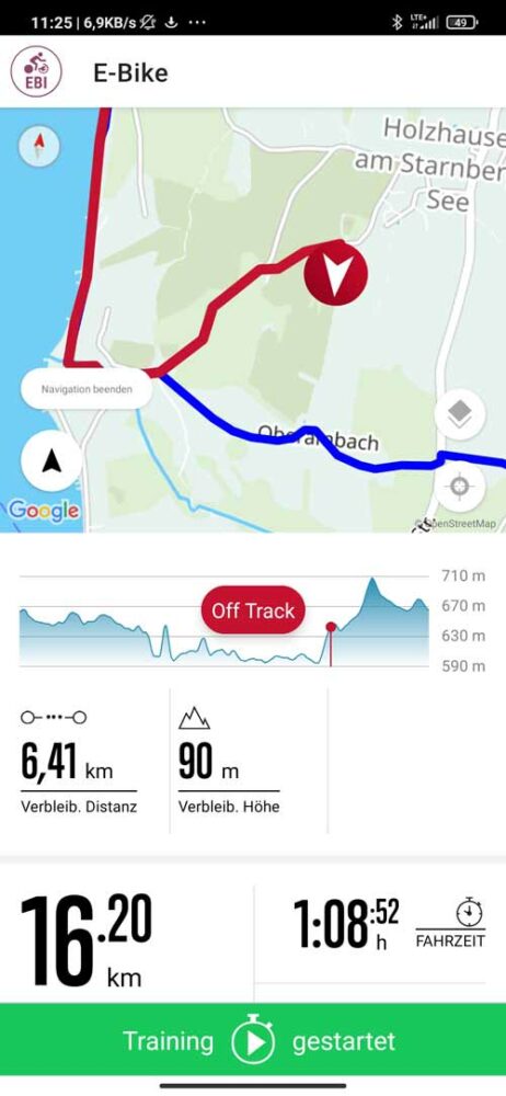 Sigma Ride App - Details zu der aktuellen Tour