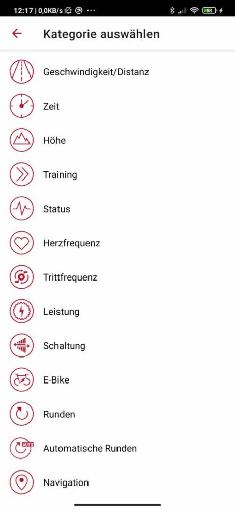 Einzelne Datenfelder lassen sich aus vielen Kategorien wählen