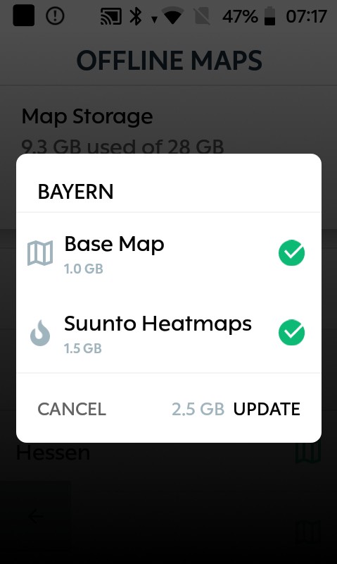 Suunto Heatmaps für Bayern