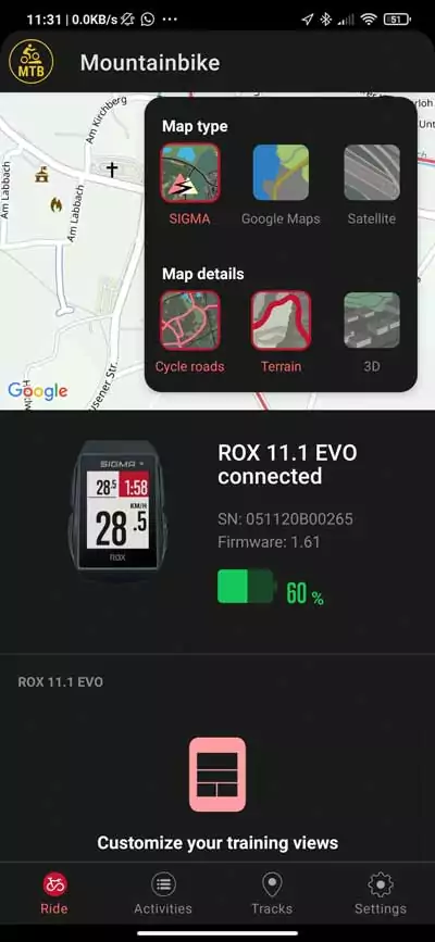 Sigma ROX 11.1 EVO Review - Compact & Affordable GPS Bike Computer 6 ROX 11.1 EVO in the Sigma Ride App
