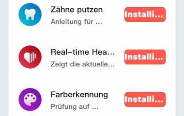 Amazfit App Store in der Zepp App