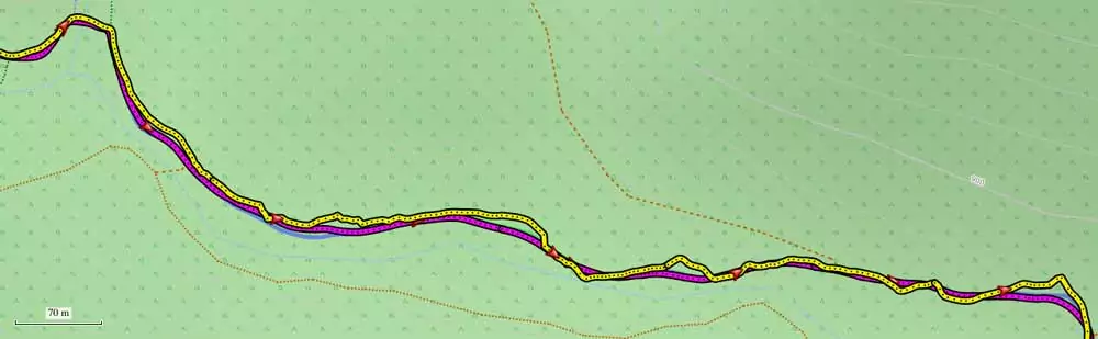 Aktivitätsaufzeichnung Edge 1040 (magenta) vs. Karoo 2 (gelb) (Tour 3)