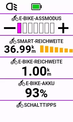 Edge Explore 2 - E-Bike Daten