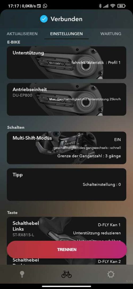 Shimano EW-EN100 - Einen Garmin Edge über die Shimano GRX Di2 Tasten bedienen! 2 Shimano GRX Di2 & EP8 Komponenten in der E-Tube Project App (1)