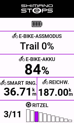 Shimano EW-EN100 - Einen Garmin Edge über die Shimano GRX Di2 Tasten bedienen! 10 Shimano STEPS Trainingsseite mit Infos zum verwendeten Ritzel