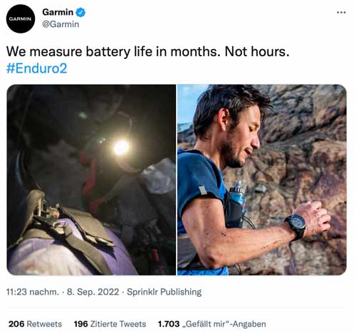 Garmin Tweet zur Apple Watch Ultra (Twitter)