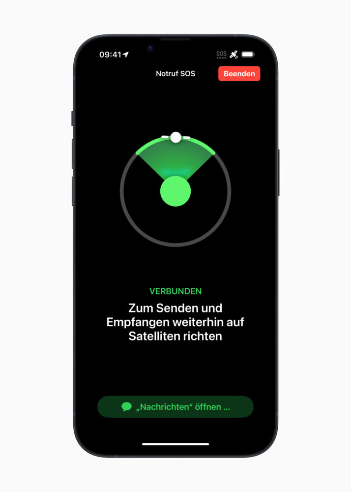 Apple Emergency SOS DE connected