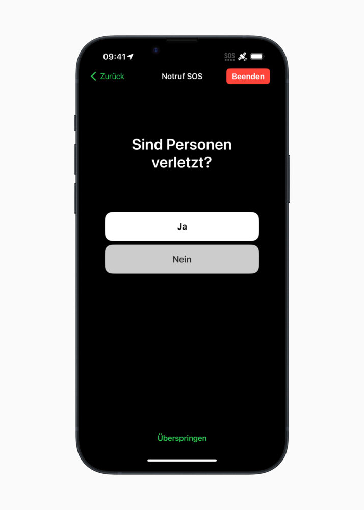 Apple Emergency SOS DE injured