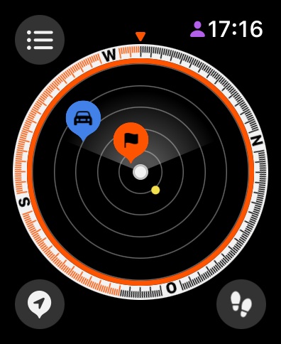 Kompass App auf der Apple Watch