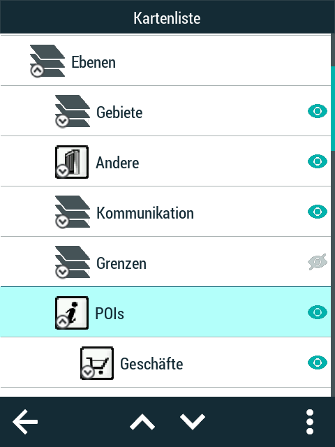 TwoNav Terra Test - Überzeugender Outdoor-Allrounder! 14 TwoNav Terra - Kartenebenen & POIs ein- bzw. ausblenden