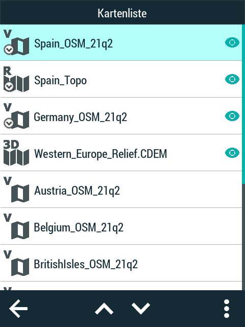 TwoNav Terra Test - Überzeugender Outdoor-Allrounder! 13 TwoNav Terra - Installierte Karten