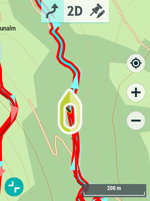 TwoNav Terra Test - Überzeugender Outdoor-Allrounder! 18 TwoNav Terra - Tracknavigation (andere Darstellung, großes Symbol)