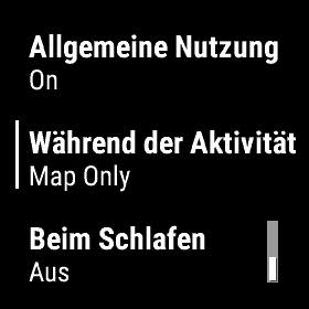 fenix - Touchscreen-Einstellung für die Kartenseite