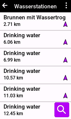 Garmin Cycle Map - Jetzt mit Wasserstationen als POIs! 2 Garmin Edge, Wasserstationen in der Umgebung