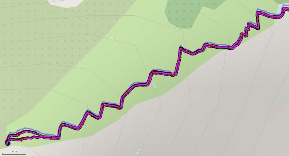 TwoNav Terra Test - Überzeugender Outdoor-Allrounder! 11 Aktivitätsaufzeichnung - TwoNav Terra (magenta) vs. Garmin GPSMAP 66sr (blau)