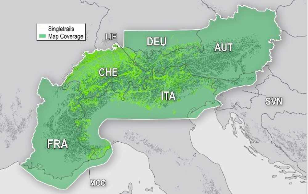 Garmin Topo Alps Pro - Abdeckung des Alpenraums und angrenzender Regionen