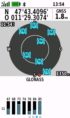 Garmin GPSMAP 67 Test - Beim Wandern & Biken getestet 5 GPSMAP 67 - GLONASS Satelliten