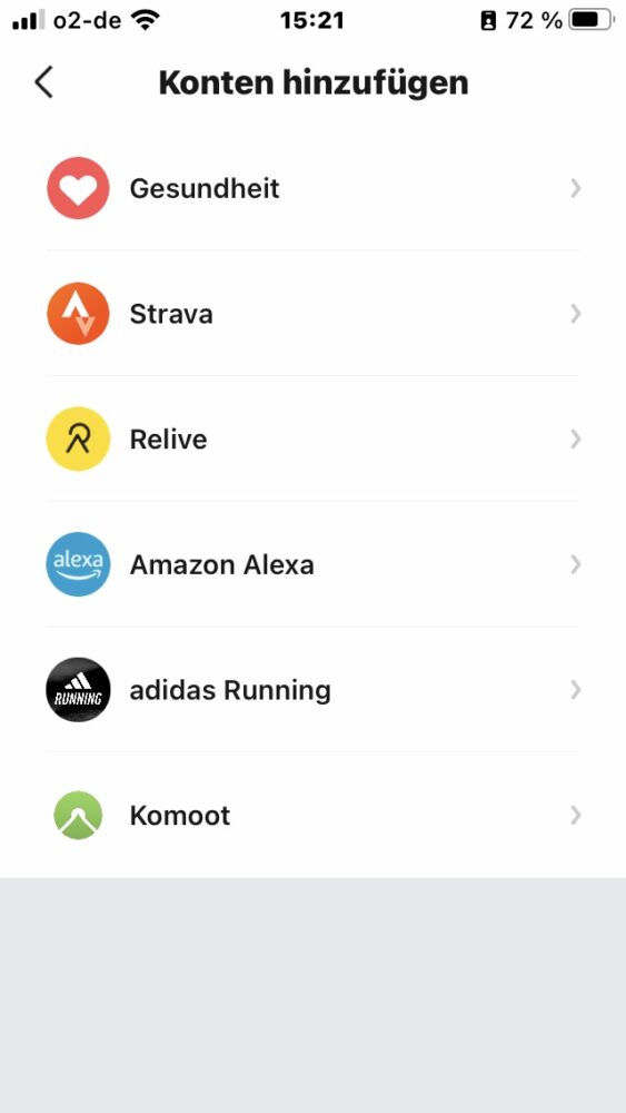 Amazfit kann jetzt mit Komoot Touren navigieren! 1 Verfügbare Konten in der Zepp App inklusive Komoot