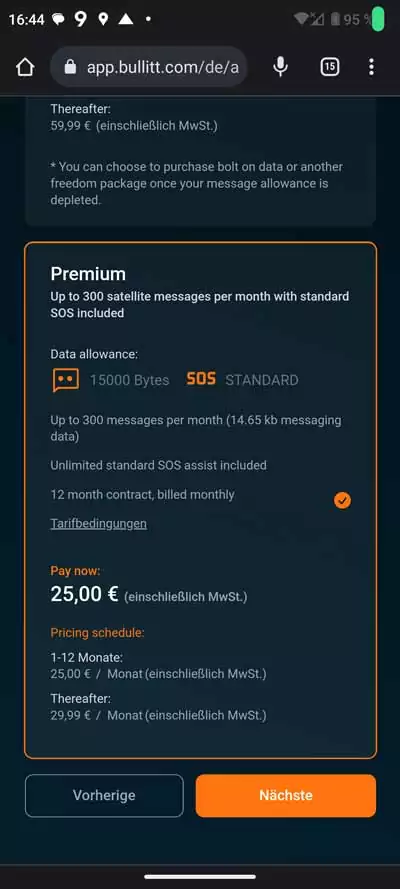 Kosten & Bedingungen Premium Plan