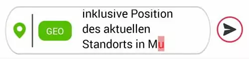 Eingeben der Nachricht in der Bullit App
