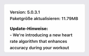 Amazfit Update in der Zepp App
