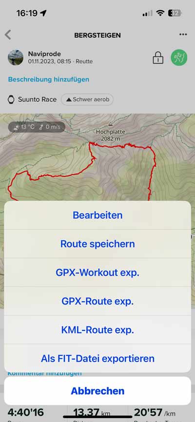 Suunto Race Test - AMOLED-Sportuhr mit starkem Preis-Leistungs-Verhältnis! 16 Exportieren einer Aufzeichnung