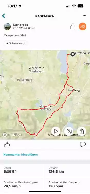Eine mit dem Karoo aufgezeichnete Tour in der Suunto App (1)