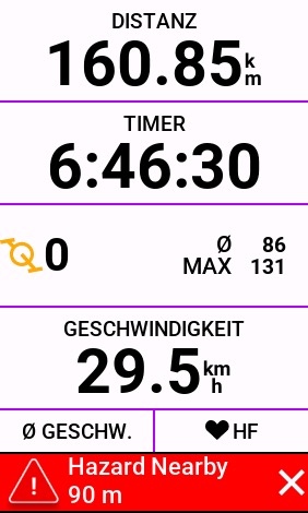Garmin Gefahrenstellen - Road Hazards - Erfahrungen 5 Hinweis auf eine Gefahrenstelle (2)