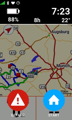 Garmin Gefahrenstellen - Road Hazards - Erfahrungen 1 Overlay mit Symbol zum Melden von Gefahrenstellen
