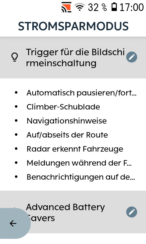 Karoo 3 - Stromsparmodus Optionen 2