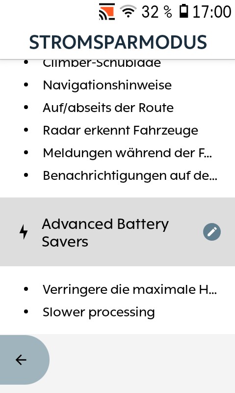 Karoo 3 - Stromsparmodus Optionen 3