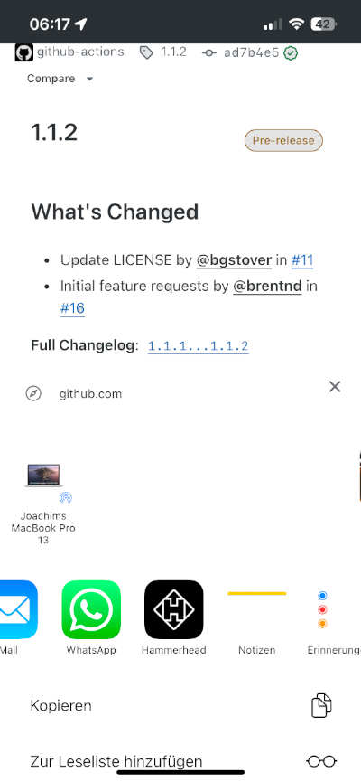Icon für Hammerhead Companion App antippen