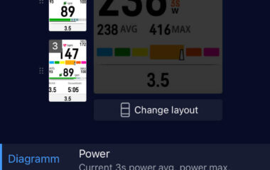 Konfiguration von grafischen Datenfeldern in der Coros App
