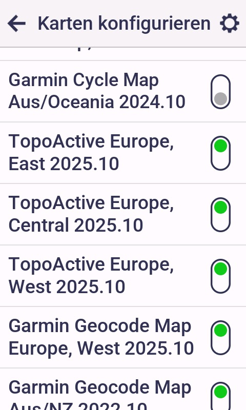 Garmin Edge - TopoActive ersetzt Cycle Map 2 Garmin Edge 1050 mit TopoActive
